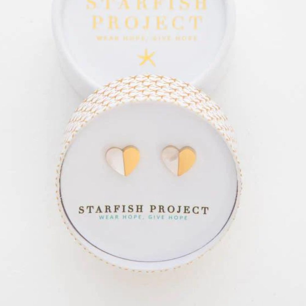 Give Hope Heart Stud Earrings