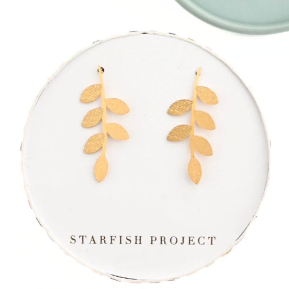 Flourish Vine Leaf Post Earrings