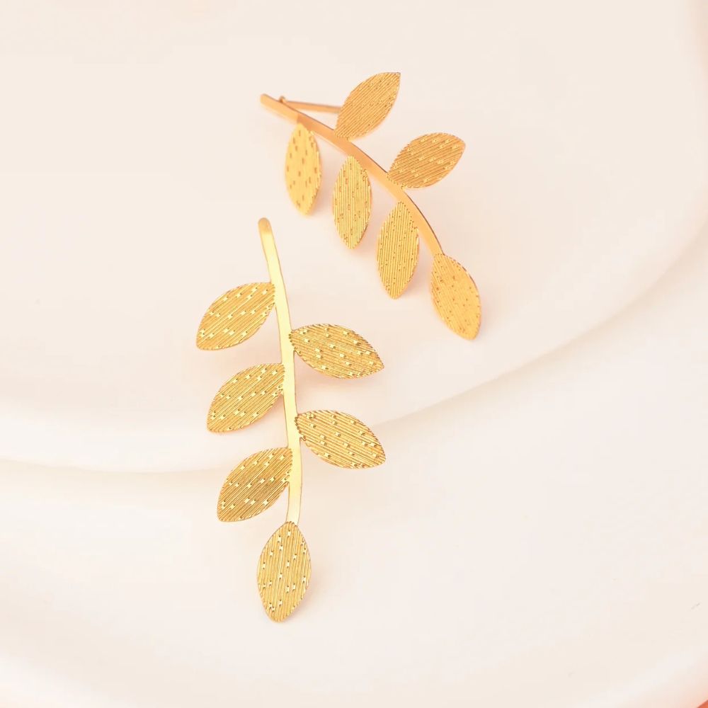 Flourish Vine Leaf Post Earrings