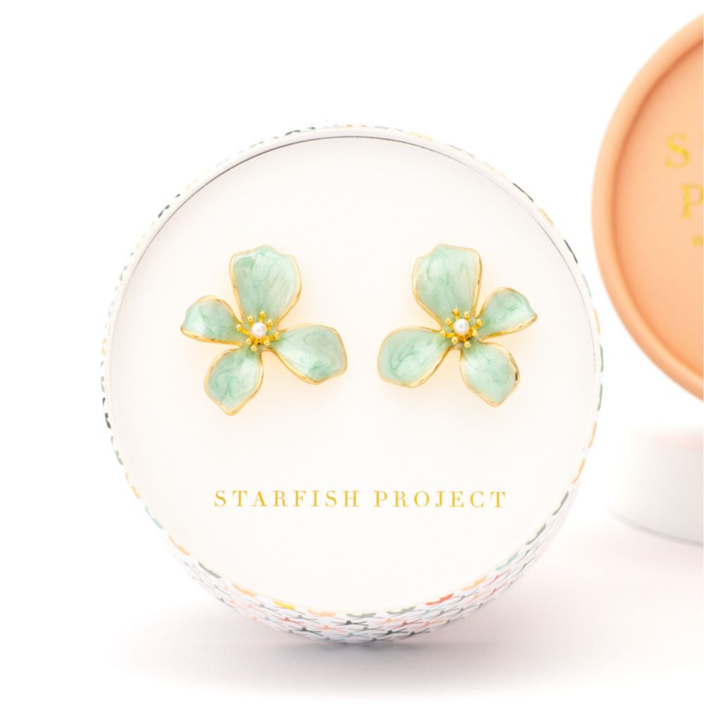 Hope in Bloom Flower Post Earrings - Mint
