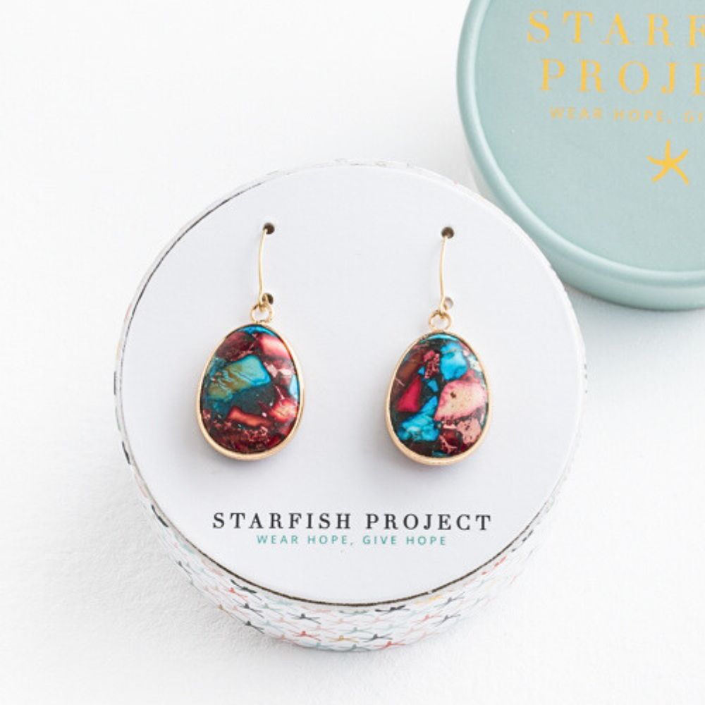 Mosaic Jasper Drop Earrings