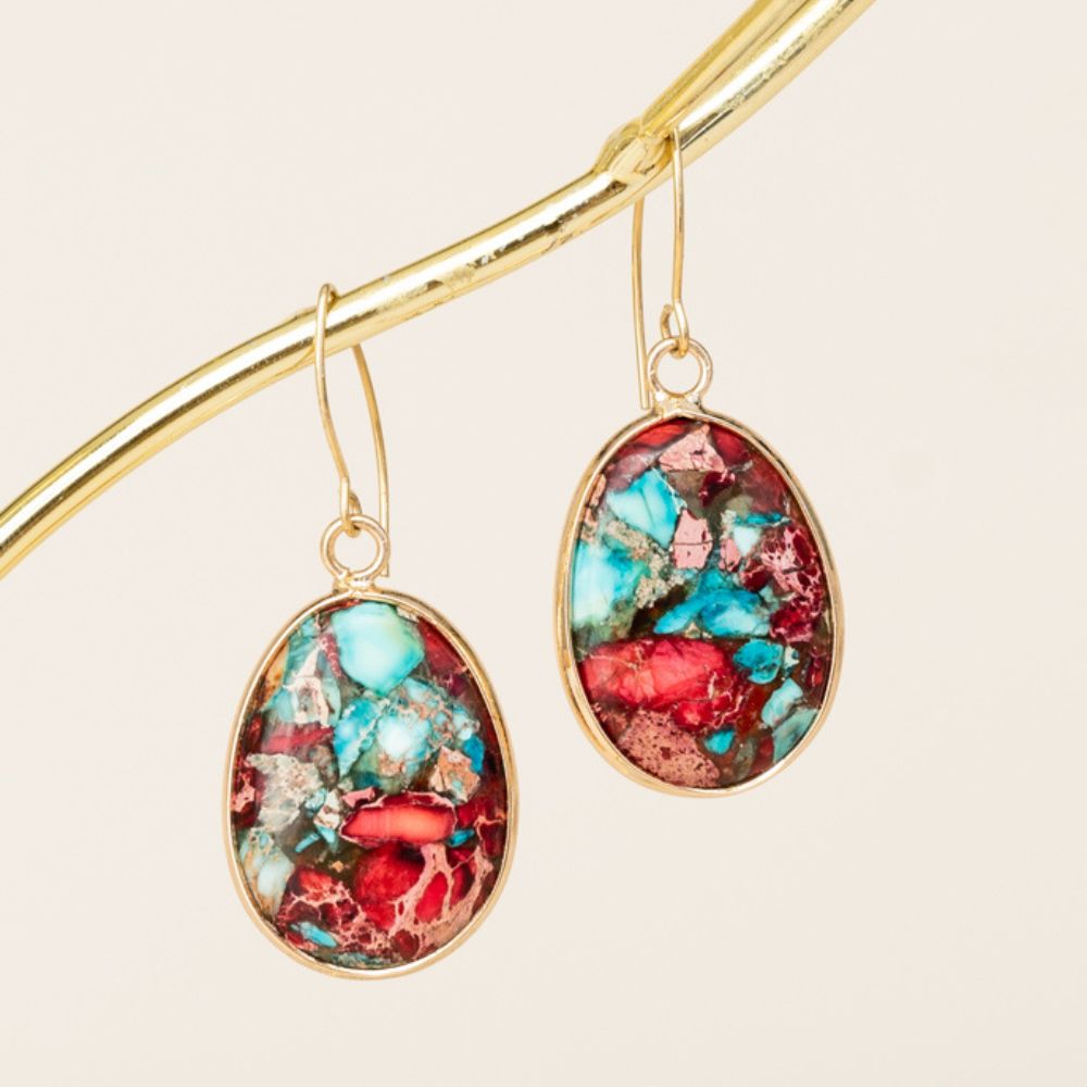 Mosaic Jasper Drop Earrings