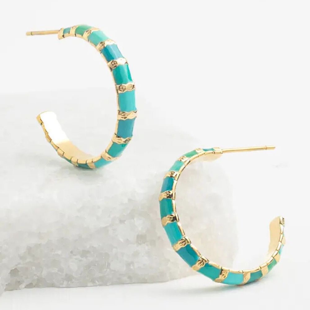 Golden Jade Radiance Hoop Earrings