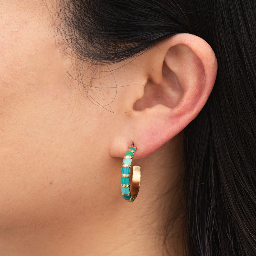 Golden Jade Radiance Hoop Earrings