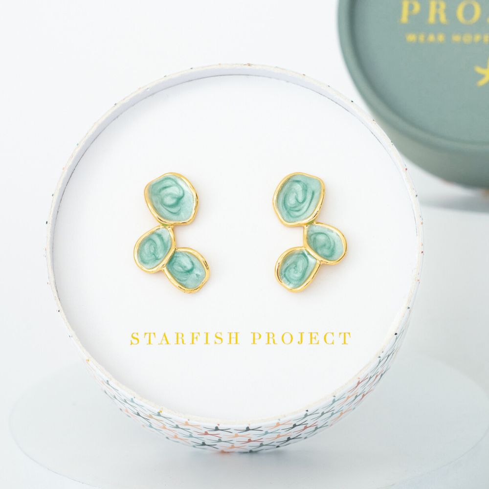 Hope Echo Post Earrings in Mint