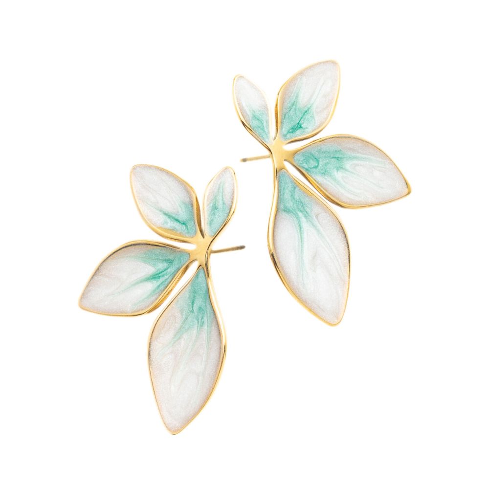 Flourish Mint Leaf Post Earrings