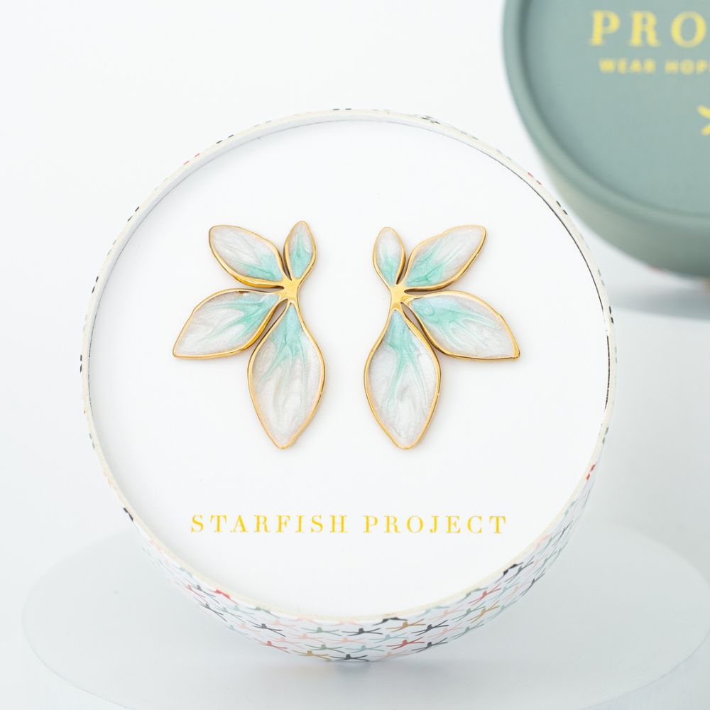 Flourish Mint Leaf Post Earrings