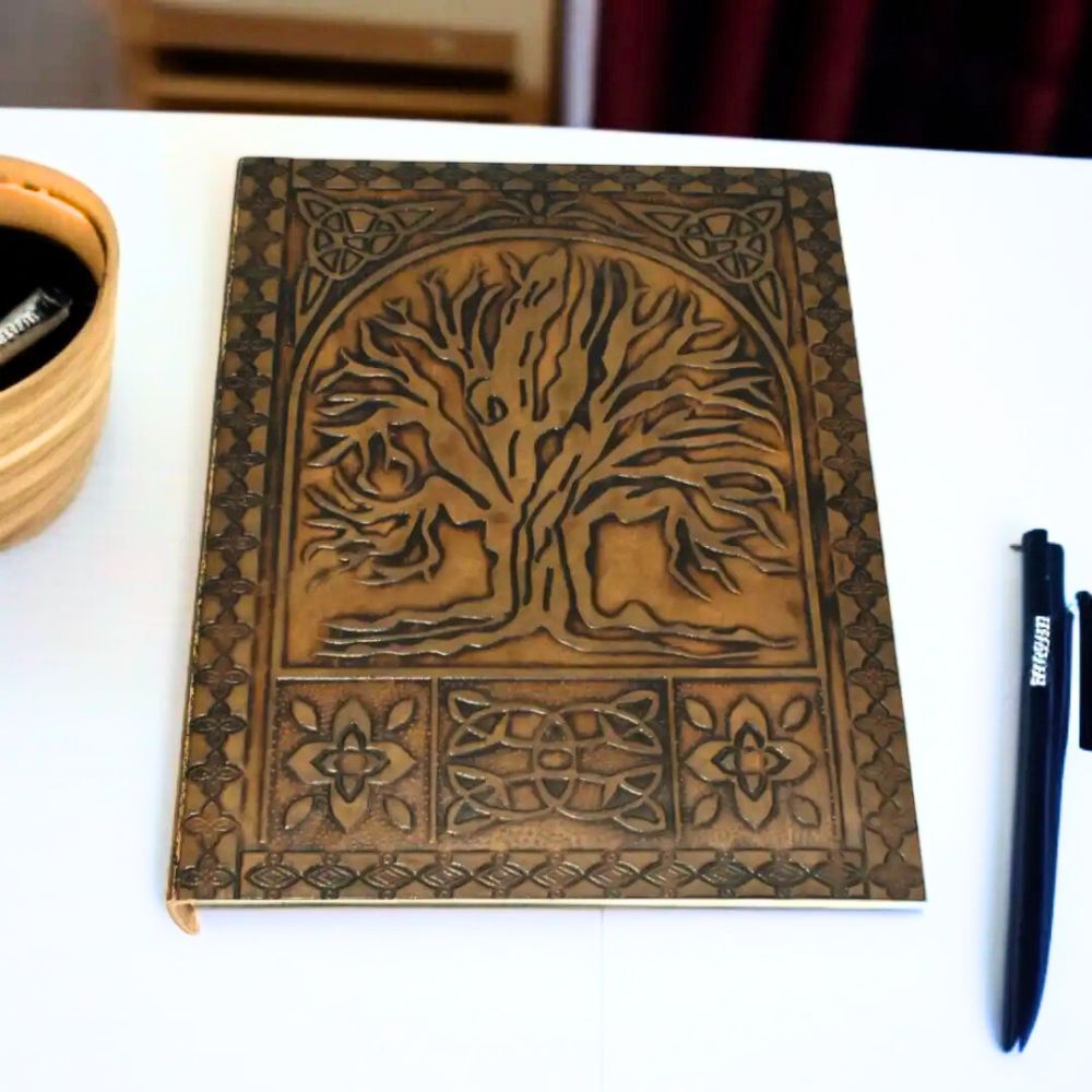 Embossed Leather Journal 6" x 8" - Tree of Life