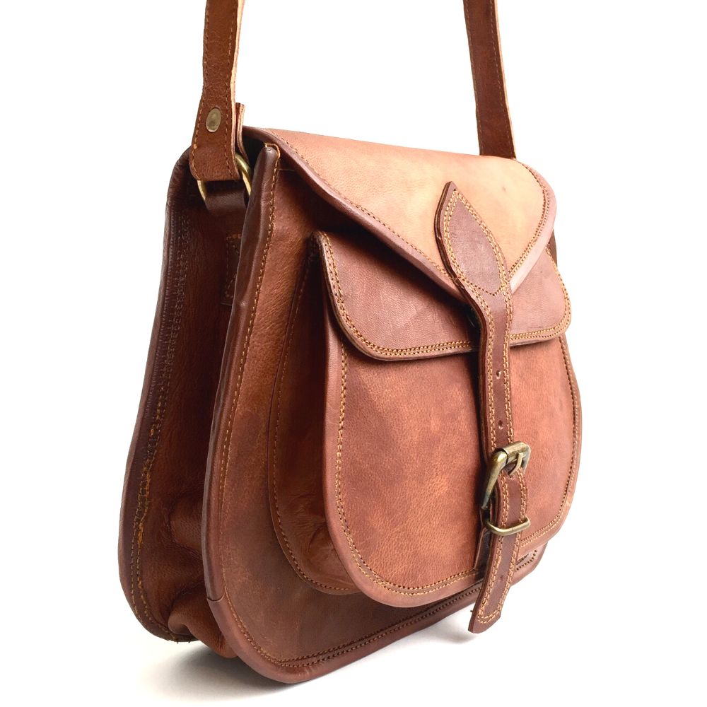 Rustic Leather Satchel Bag