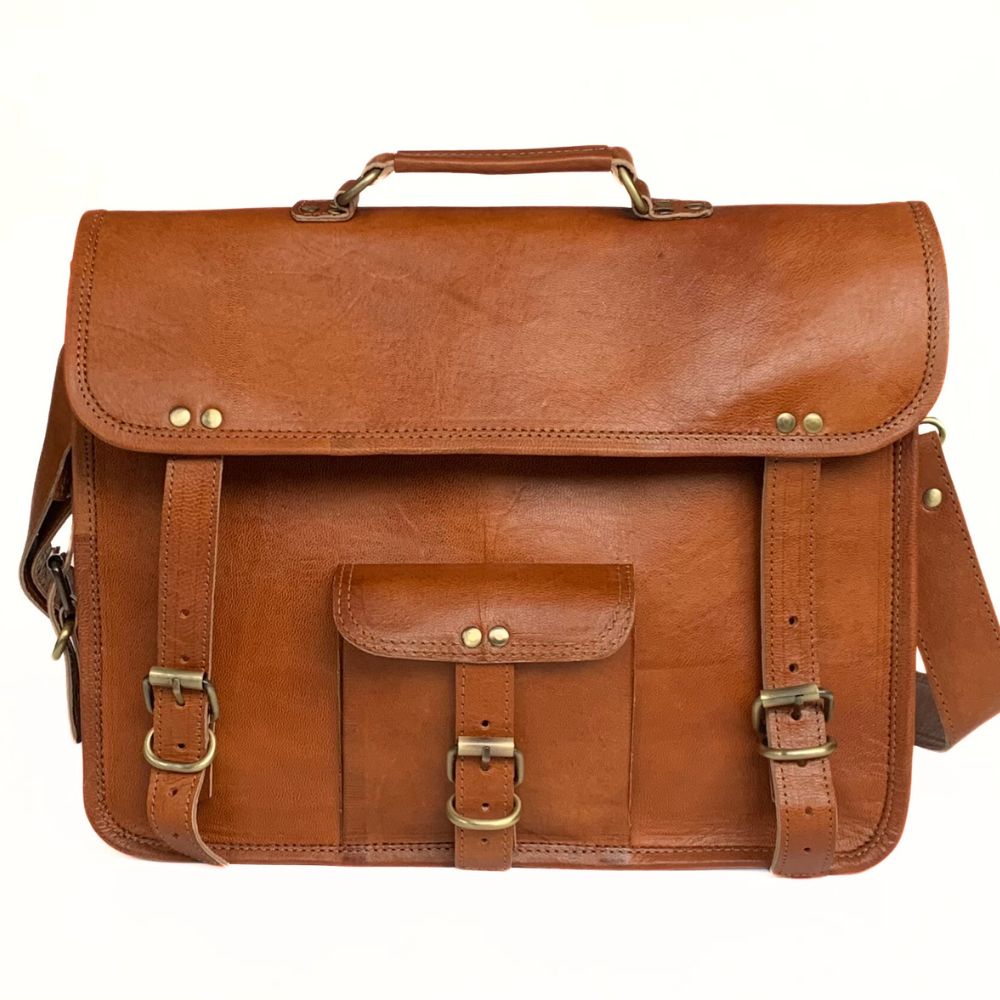 Leather Laptop Messenger Bag 15"
