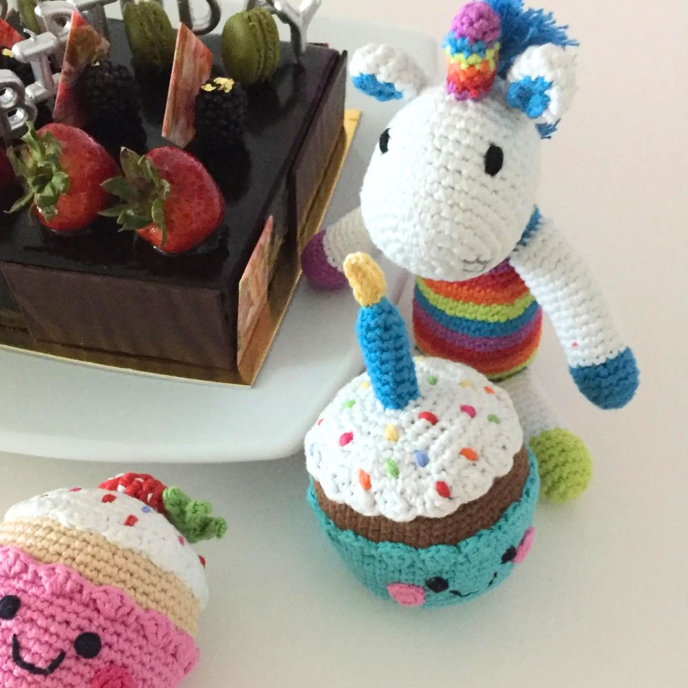 Pebble Rainbow Mini Unicorn Rattle