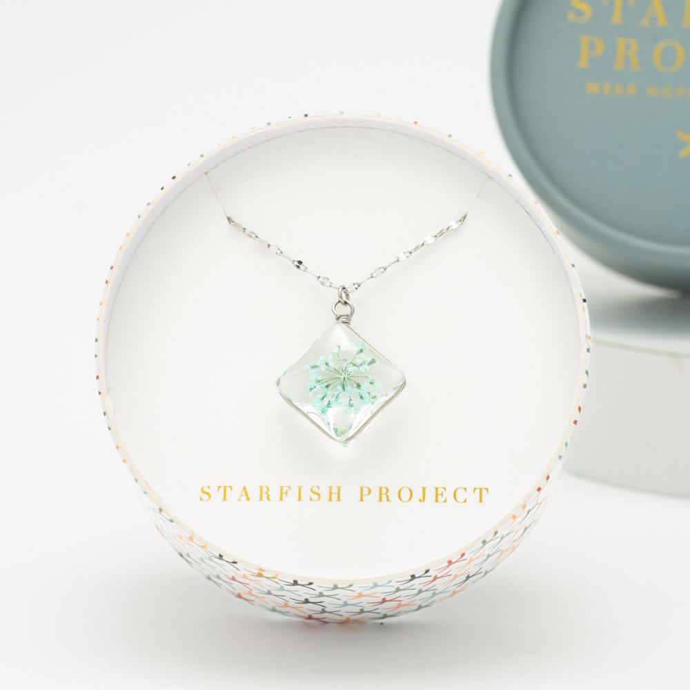 Forever Mint in Bloom Pendant Necklace