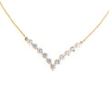 Brilliance V-Bar Chevron Zircon and Gold Necklace