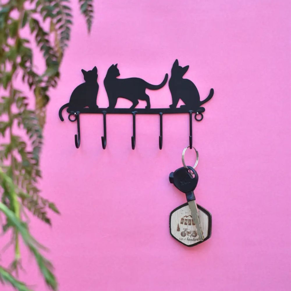 Cats Wall Key Holder 7"