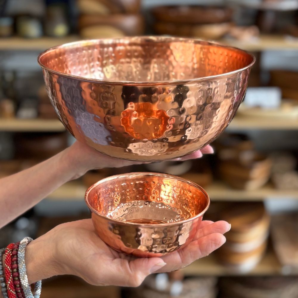 Hammered Copper Plated Bowls