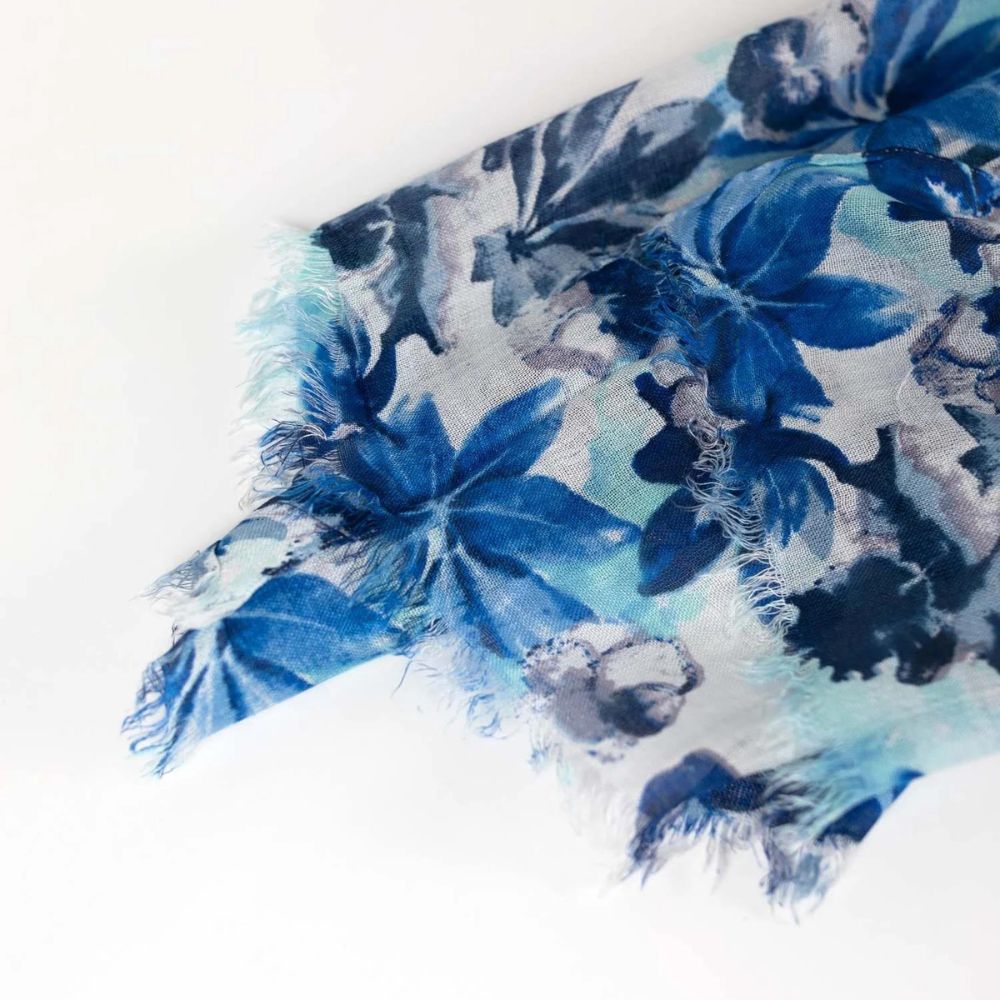 Blues Floral Scarf