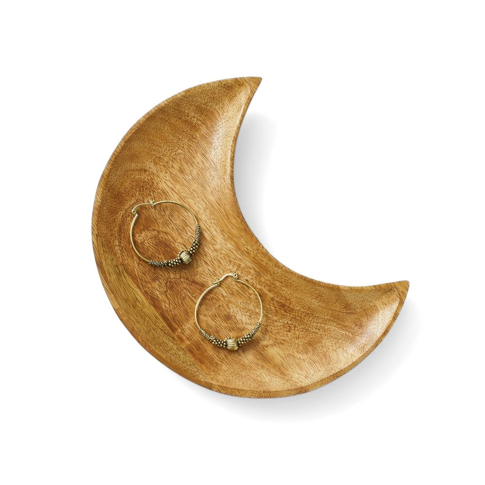 Mango Wood Crescent Moon Catch-all Tray