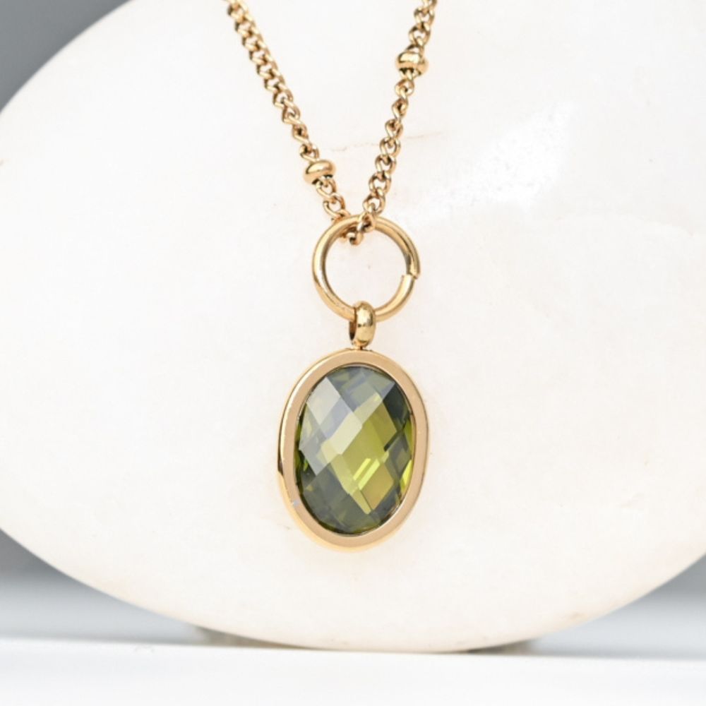 Birthstone Crystal Pendant Necklace