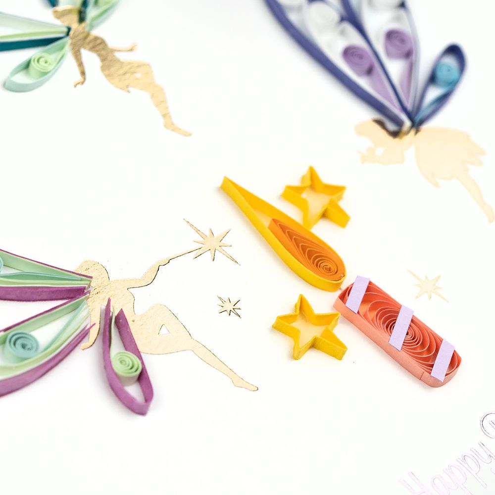 Birthday Fairies Quilled Greeting Card