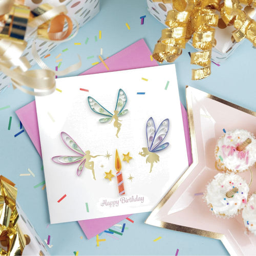 Birthday Fairies Quilled Greeting Card