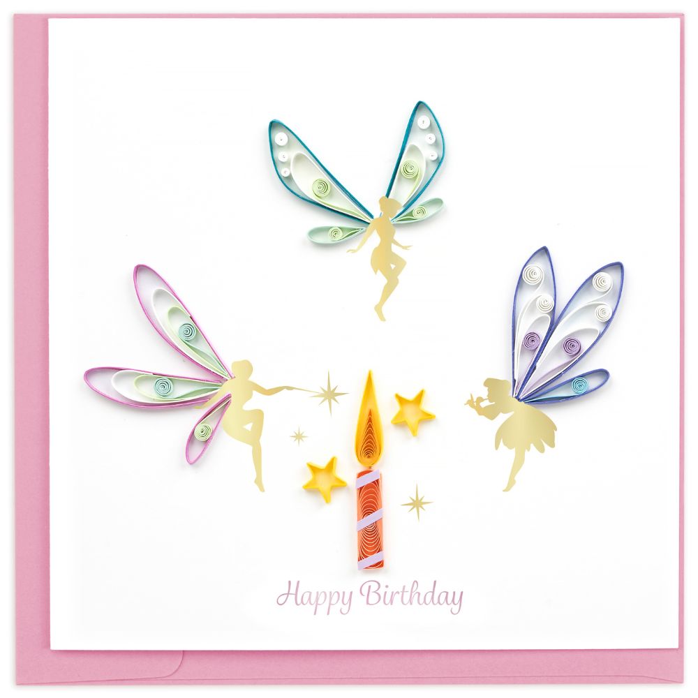 Birthday Fairies Quilled Greeting Card