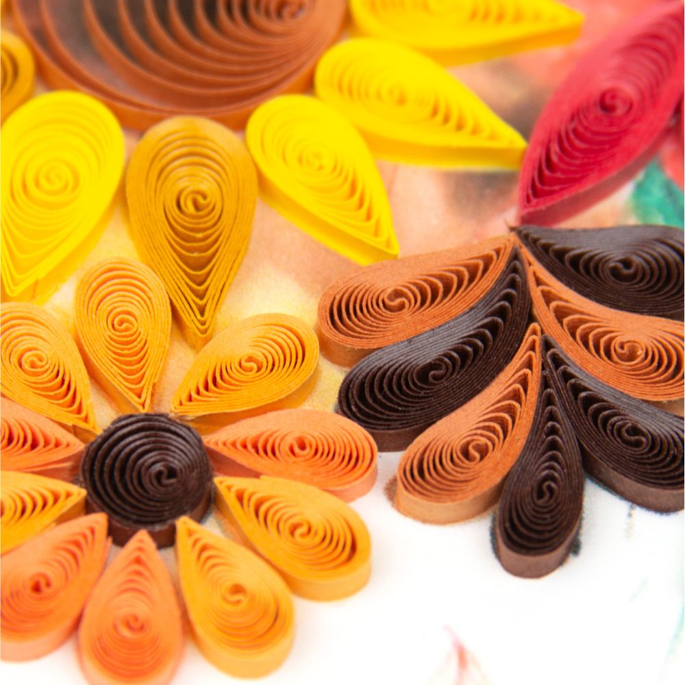 Floral Cornucopia Quilled Greeting Card