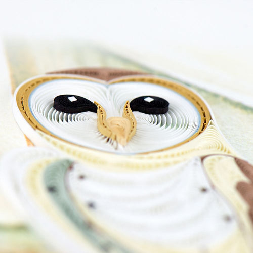 Barn Owl Quilled Greeting Card