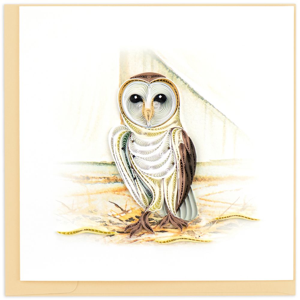 Barn Owl Quilled Greeting Card