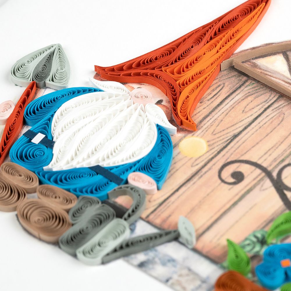 Garden Gnome Quilled Greeting Card