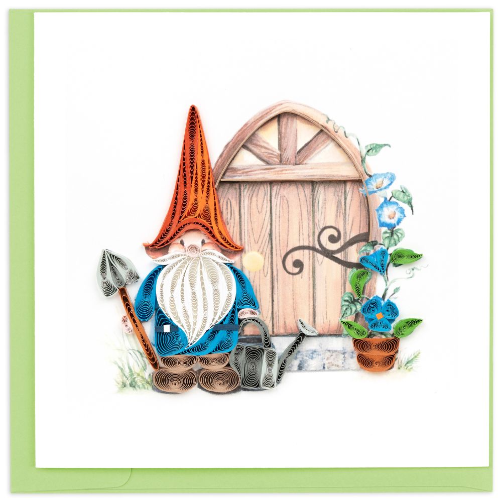 Garden Gnome Quilled Greeting Card