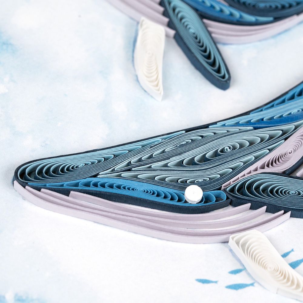 Humpback Whales Quilled Greeting Card