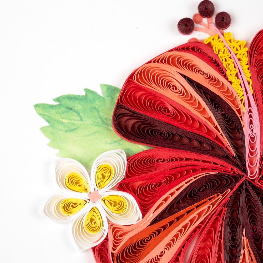 Hibiscus Flower Quilled Greeting Card