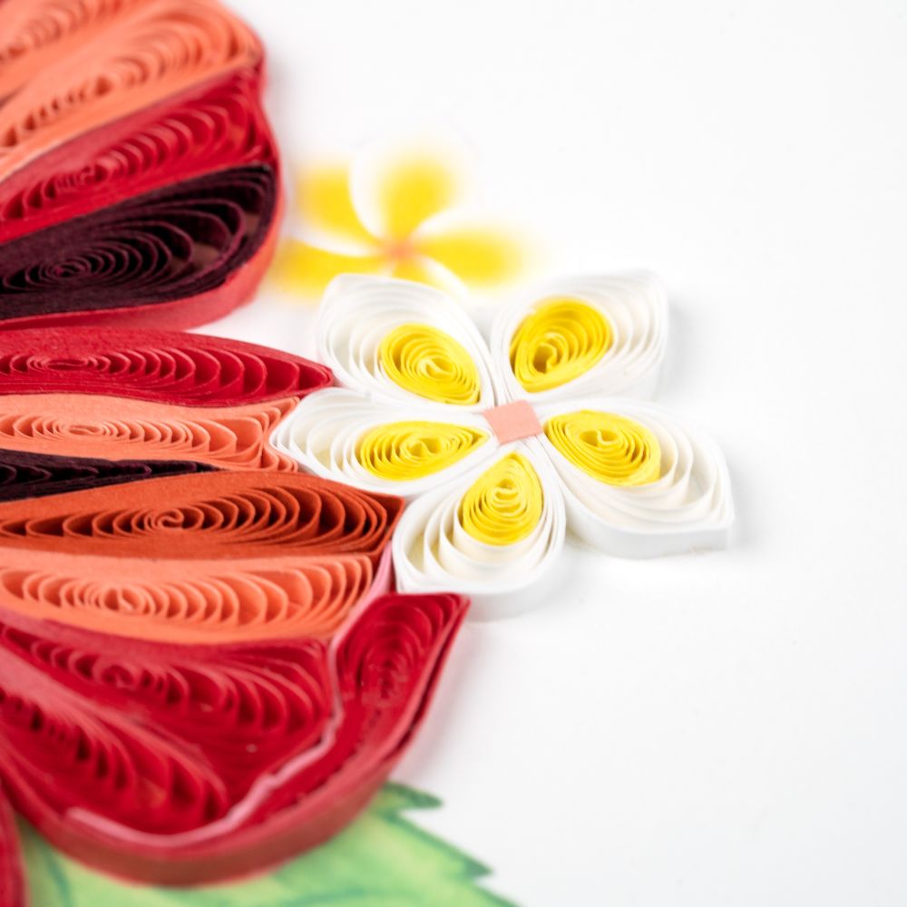 Hibiscus Flower Quilled Greeting Card