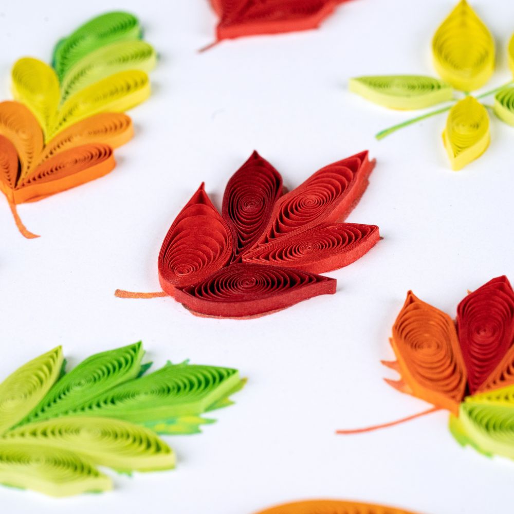Fall Foliage Leaves Quilled Greeting Card