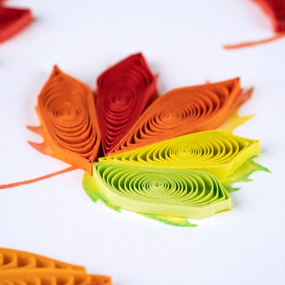 Fall Foliage Leaves Quilled Greeting Card