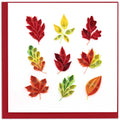 Fall Foliage Leaves Quilled Greeting Card