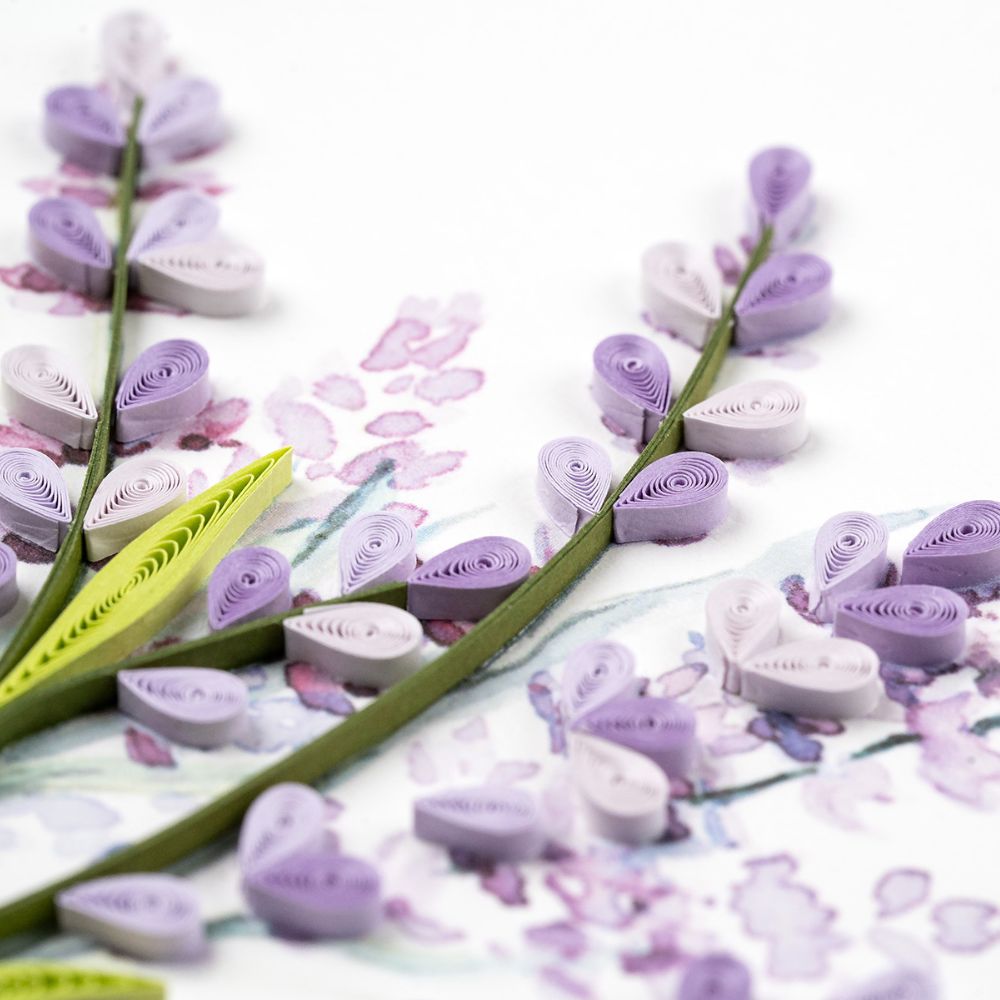 Lavender Bunch Quilled Greeting Card