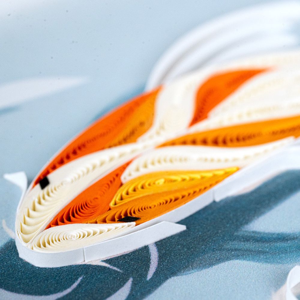 Koi Fish Pond Quilled Greeting Card