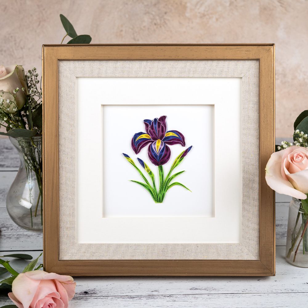 Iris Flower Quilled Greeting Card
