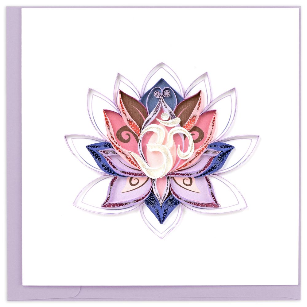 Ohm Lotus Quilled Greeting Card