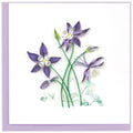 Columbine Flowers Quilled Greeting Card