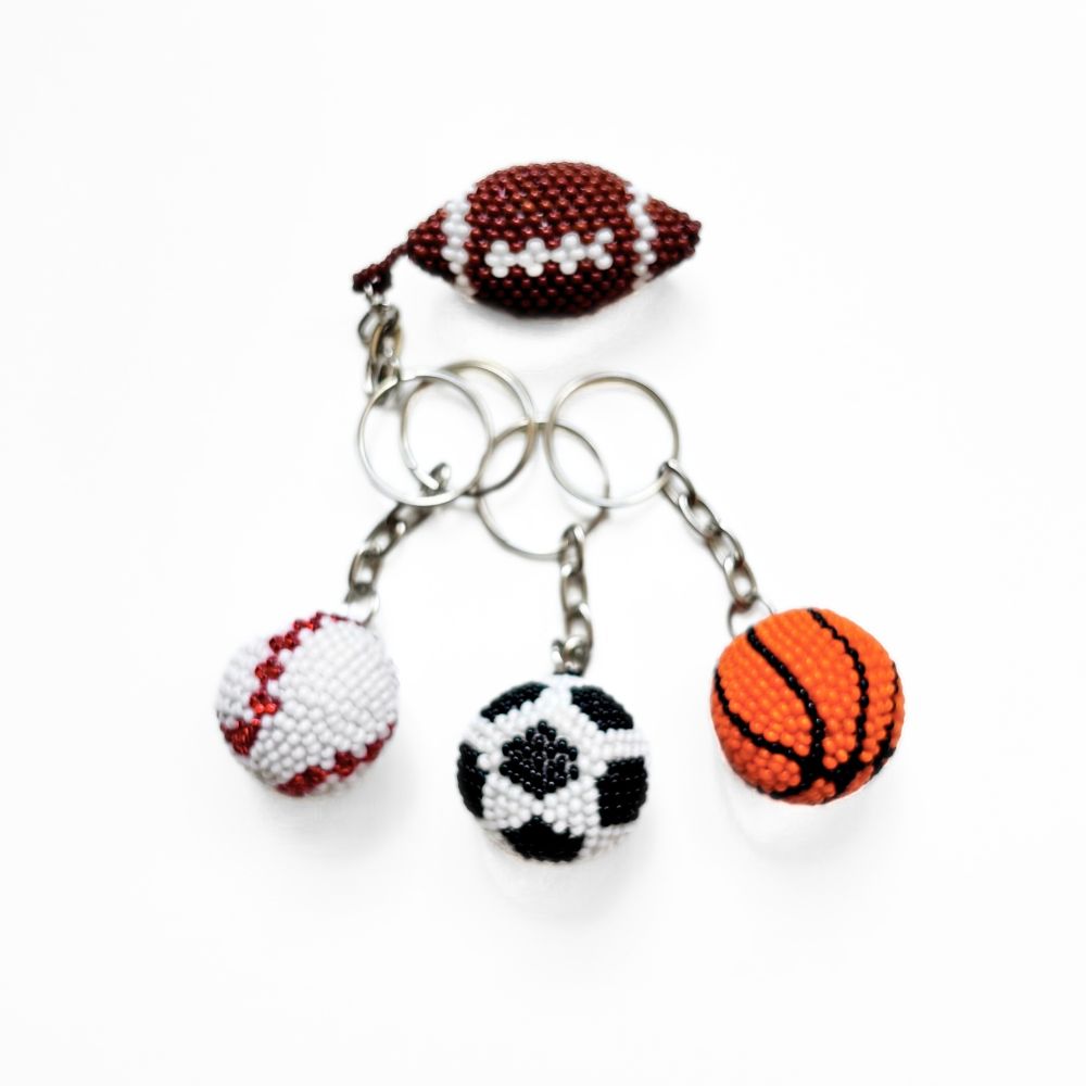 Beaded Keychain - Sports Ball
