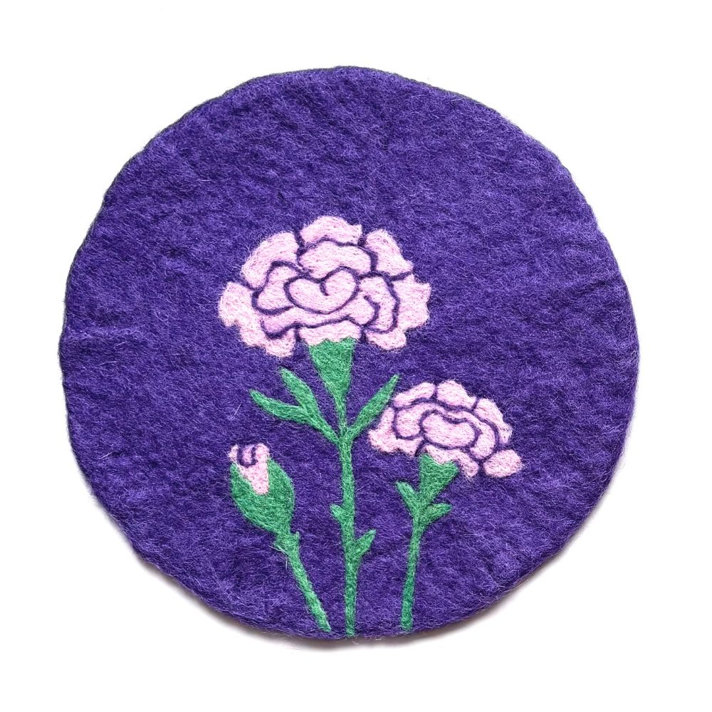 Birth Month Flower Felt Trivet