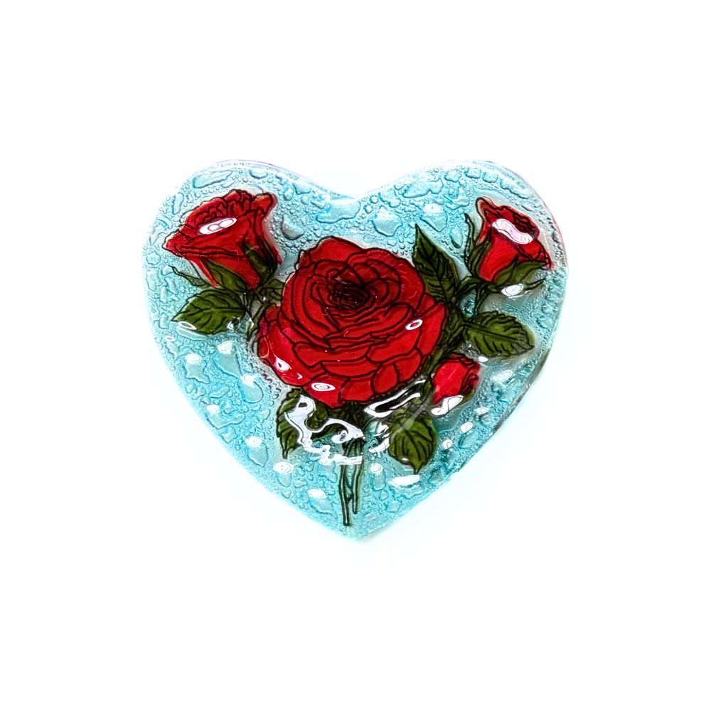 Birth Month Flower Heart Glass Ring Dish
