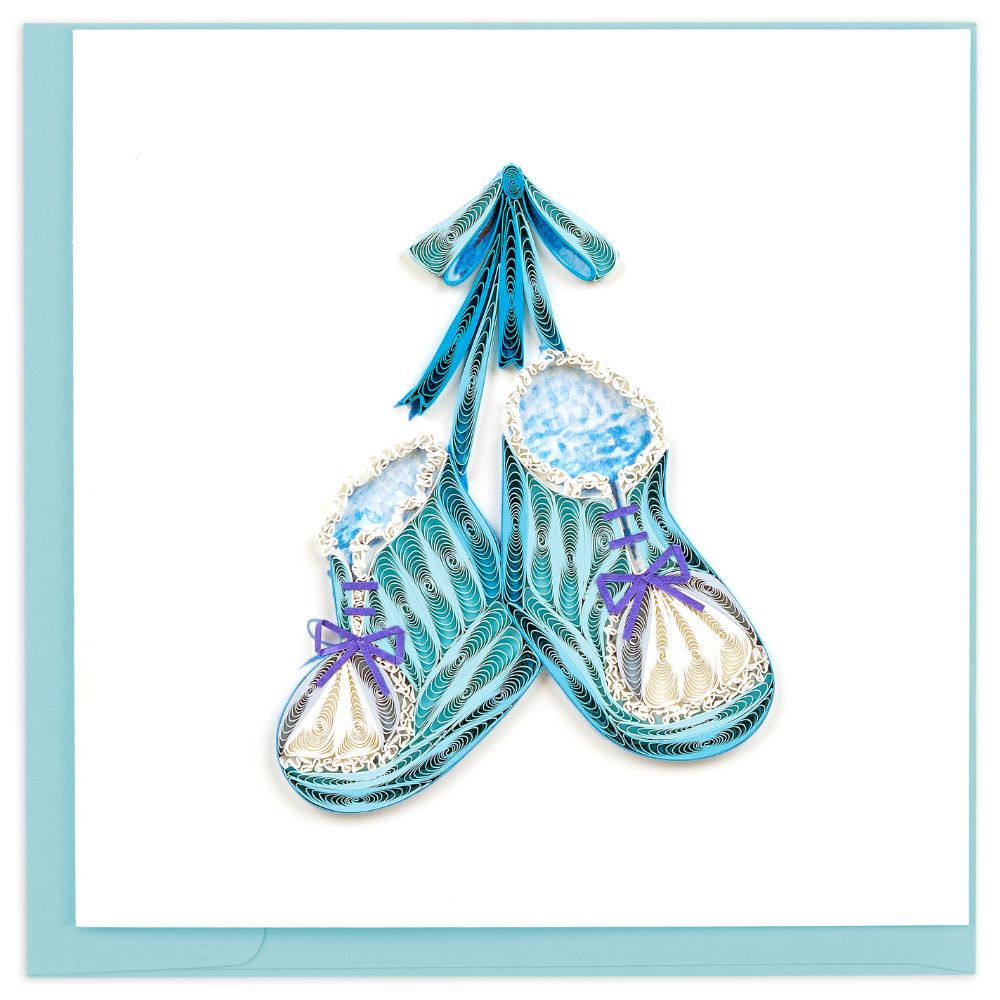 Knitted Baby Booties Quilled Greeting Card