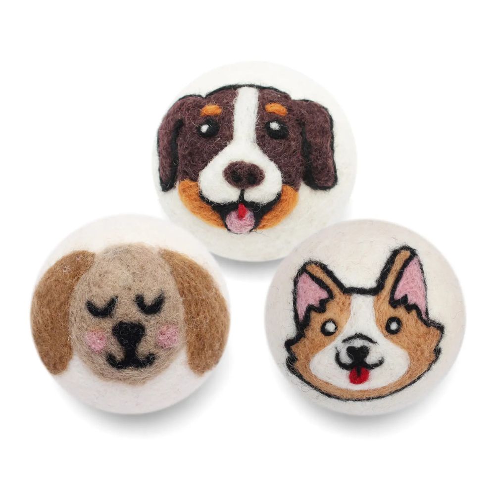 Set of 3 Eco Wool Dryer Balls - Dogs