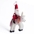 Felt Santa and the Unicorn Ornament