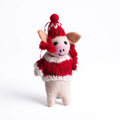 Felt Santa Pig Ornament