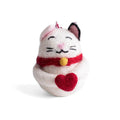 Felt Lucky Cat holding a Heart Ornament