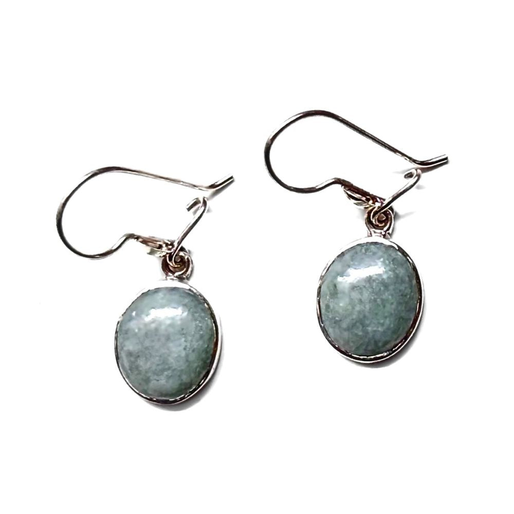 Jade and Sterling Silver Dangle Earrings